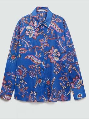 Mango flowy floral print shirt